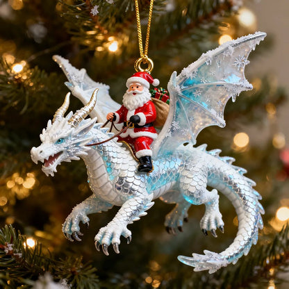 🎄🐉 Santa’s Dragon Riders Ornaments – Holiday Magic ✨