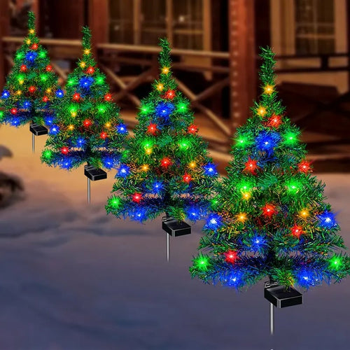 Solar Christmas tree lights holiday decorations, outdoor courtyards, gardens, lawns, small path lights, atmosphere lights