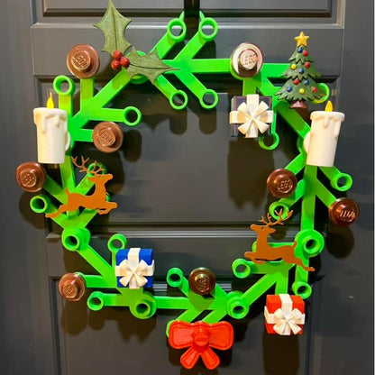 🎁 3D Printed LEGO-Style Christmas Wreaths—The Perfect Choice for Home Decor and Holiday Celebrations