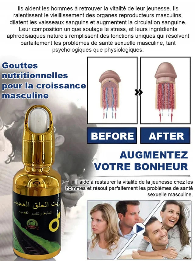 【Effet en une seconde】Huile essentielle de sangsue pour l'agrandissement du pénis