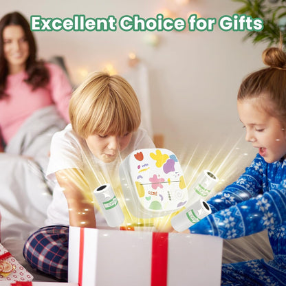 XenGro Mini Portable Sticker Printer, Mini Thermal Printer with 3 Rolls Paper, Bluetooth Inkless Printpods, Pocket Label Maker Suitable for Creative Kids