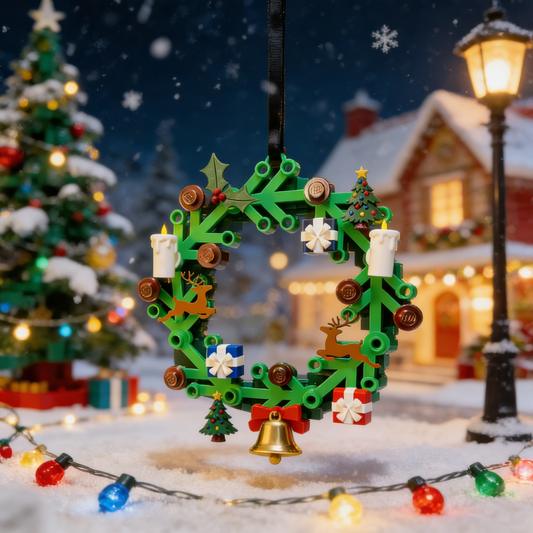 🎁 3D Printed LEGO-Style Christmas Wreaths—The Perfect Choice for Home Decor and Holiday Celebrations
