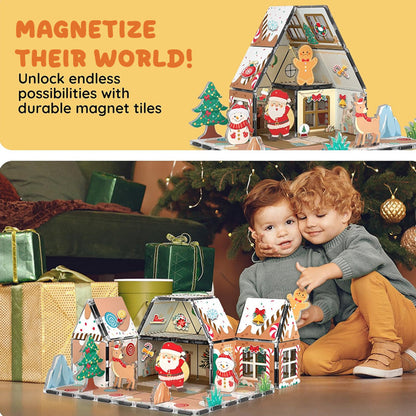 🎄Magnetic Gingerbread House Building Set