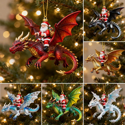 🎄🐉 Santa’s Dragon Riders Ornaments – Holiday Magic ✨