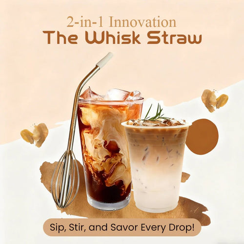 🍹 [2-in-1 Innovation] The Whisk Straw | Sip, Stir, and Savor Every Drop! ✨